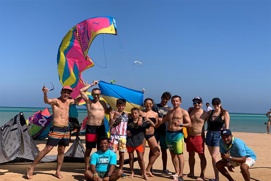Kitesurfers with Flying Kites – Masters Surf School