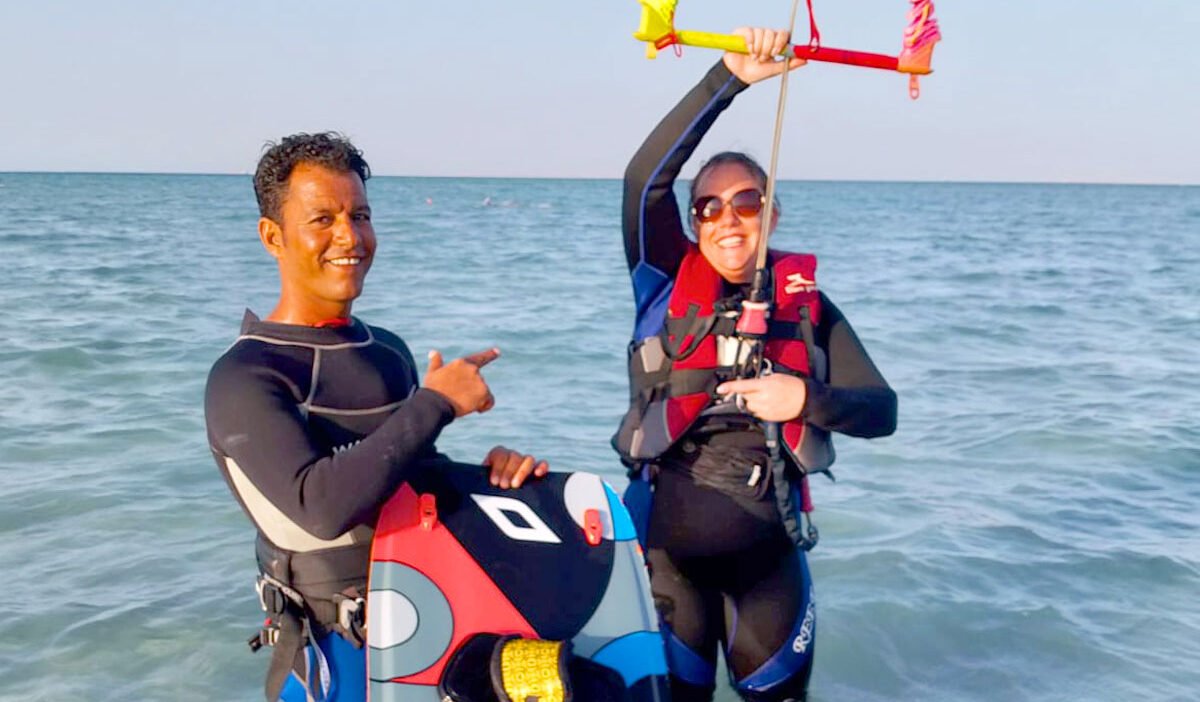 Aprender Kite Surf Hurghada Lección para Principiantes Laguna Somera