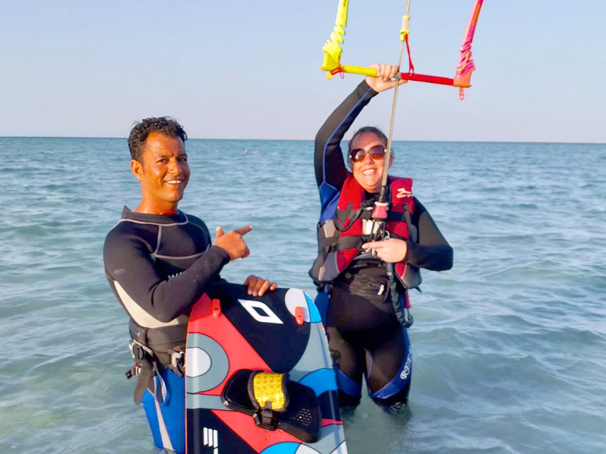 Aprender Kite Surf Hurghada Lección para Principiantes Laguna Somera