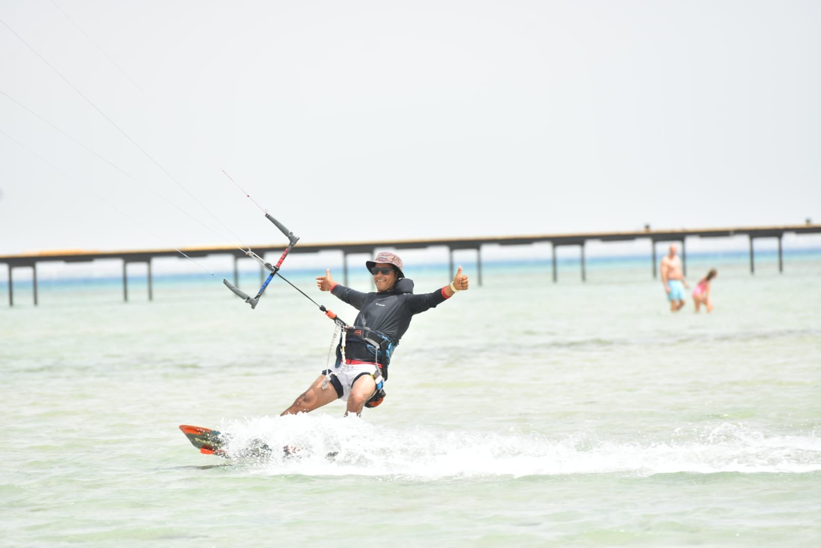 Bebo Adly coaching advanced kitesurfer with video analysis Masters Surf School